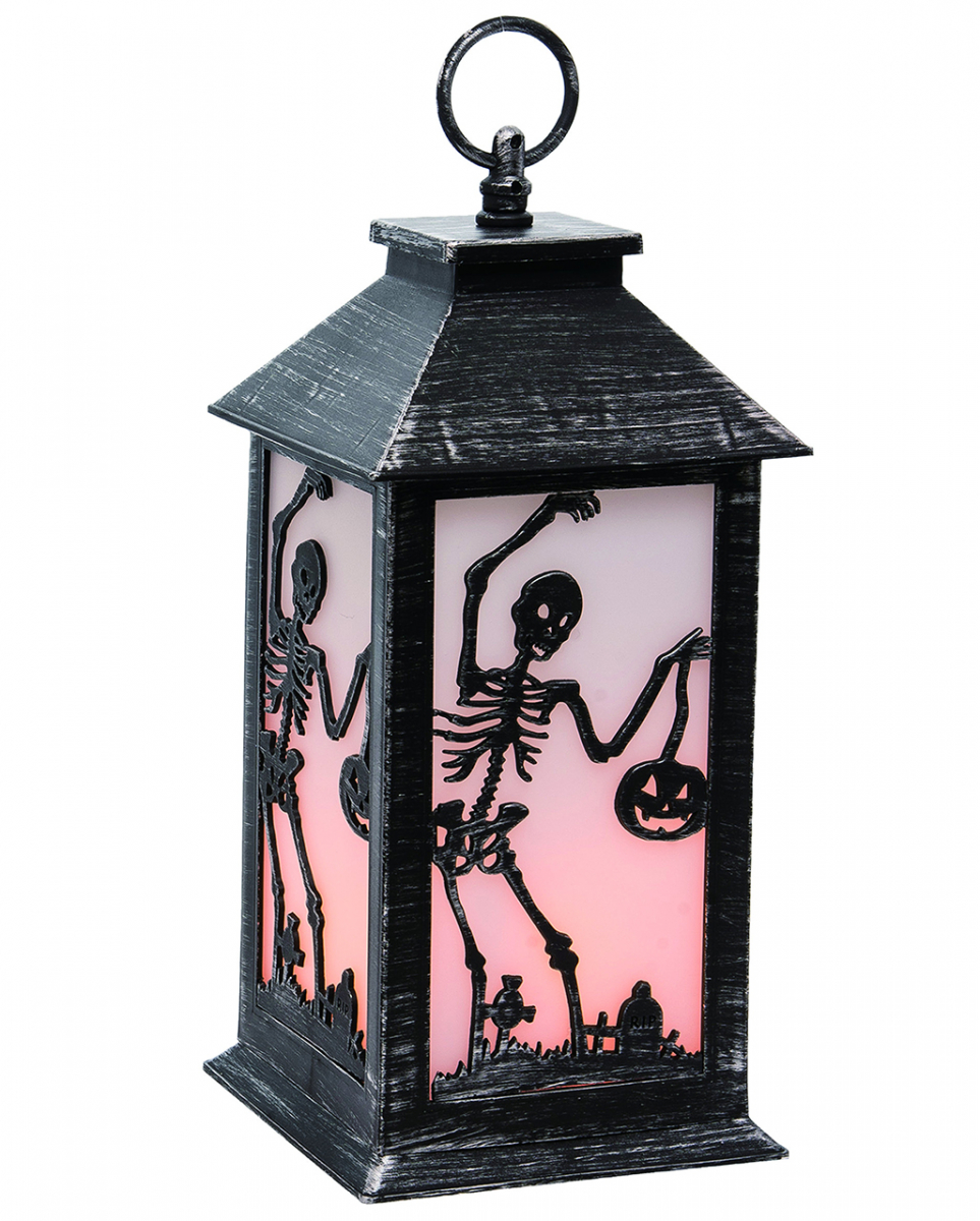 Schattenspiel Halloween Laterne Skelett Motiv