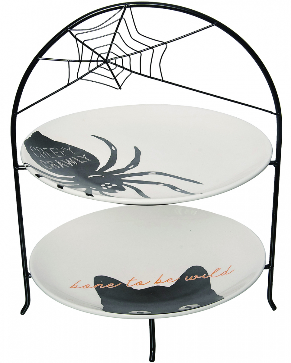 3 tlg. Halloween Etagere mit Teller
