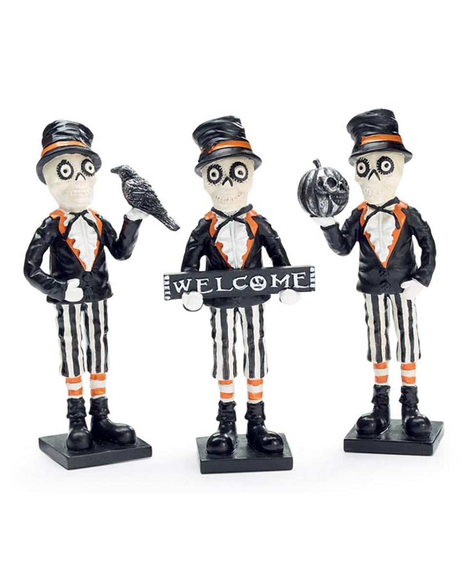 Halloween Skelett Figur mit Zylinder & Überraschung 17cm