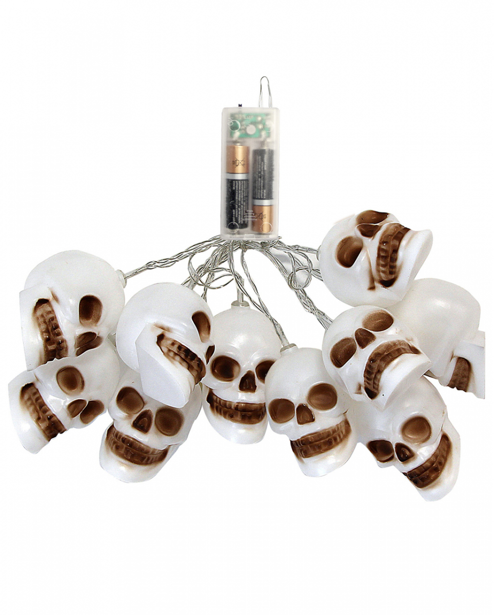 Halloween Totenschädel Lichterkette 2,5m