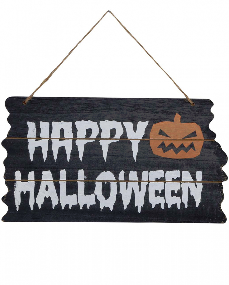 Holzschild Happy Halloween 19x34cm