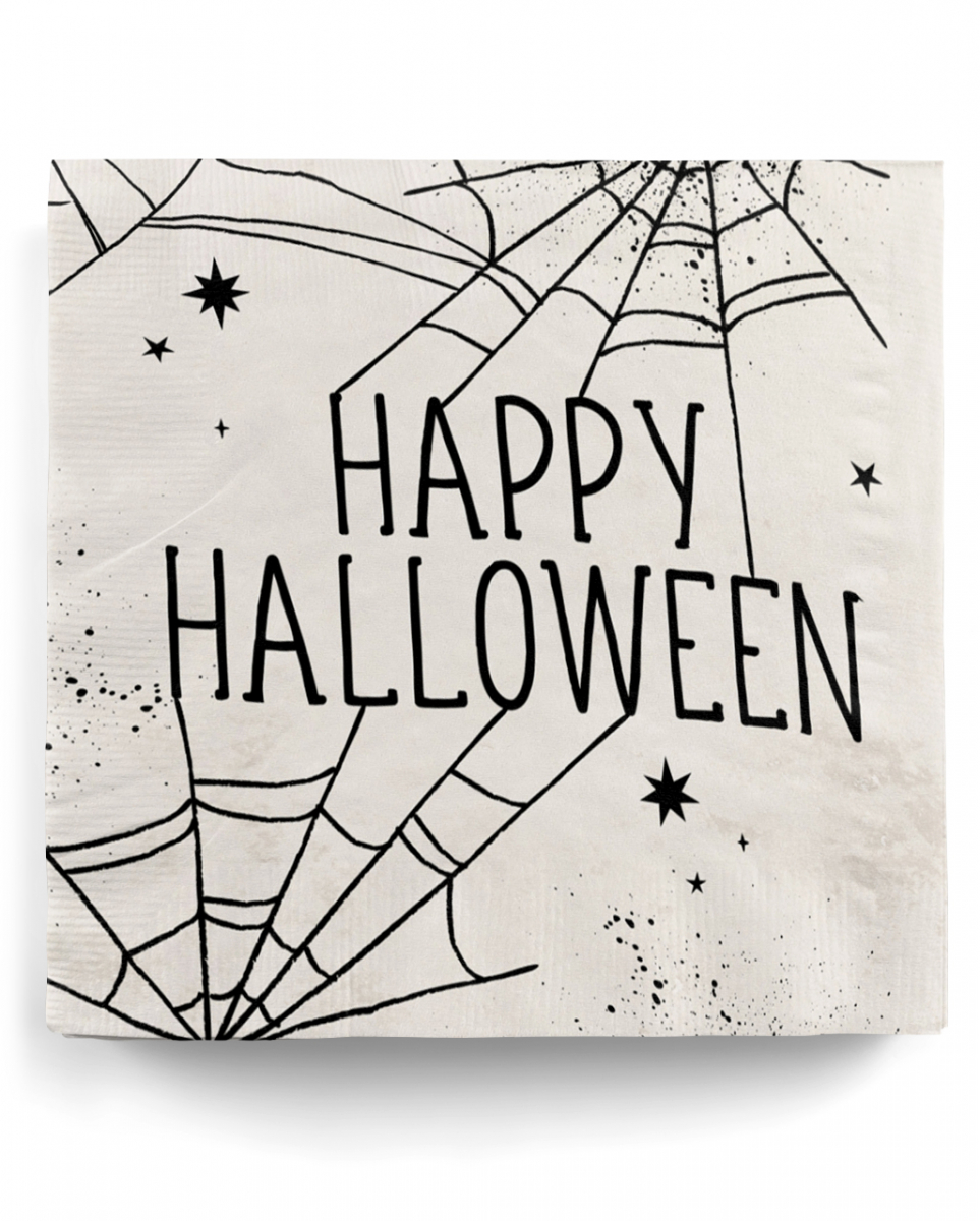 Happy Halloween Servietten mit Spinnweben Motiv 16 St.