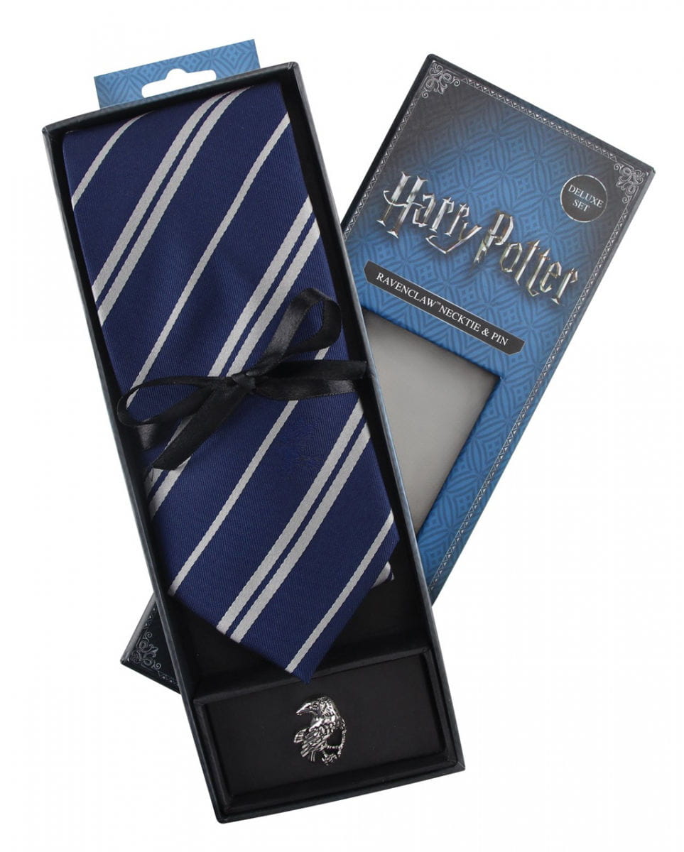 Ravenclaw Krawatte mit Pin - Harry Potter