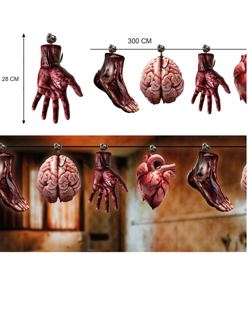 Halloween Girlande mit blutigen Organen 300cm