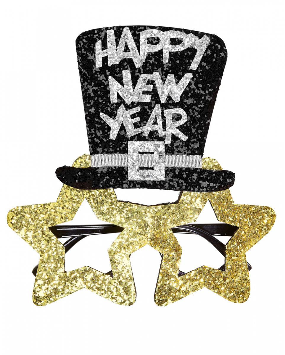 Goldene Happy New Year Brille