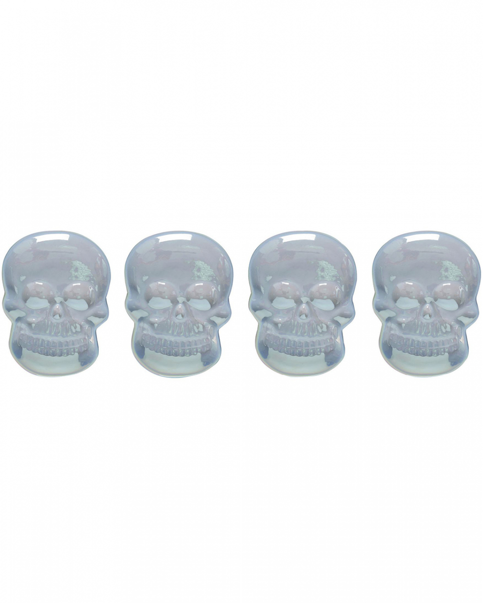 Totenkopf Teller irisierend 4er Set 18cm