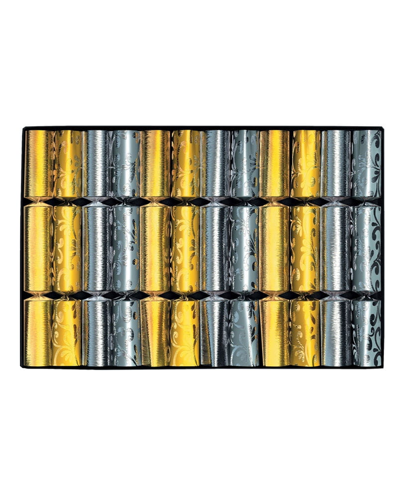 Knallbonbons mit Glanzdekor Gold/Silber 12 St.