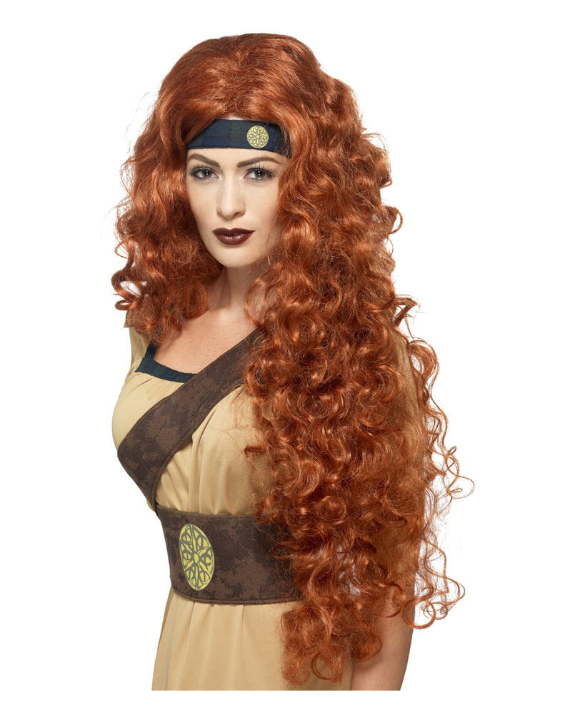 Lockige Langhaar Perücke kupfer