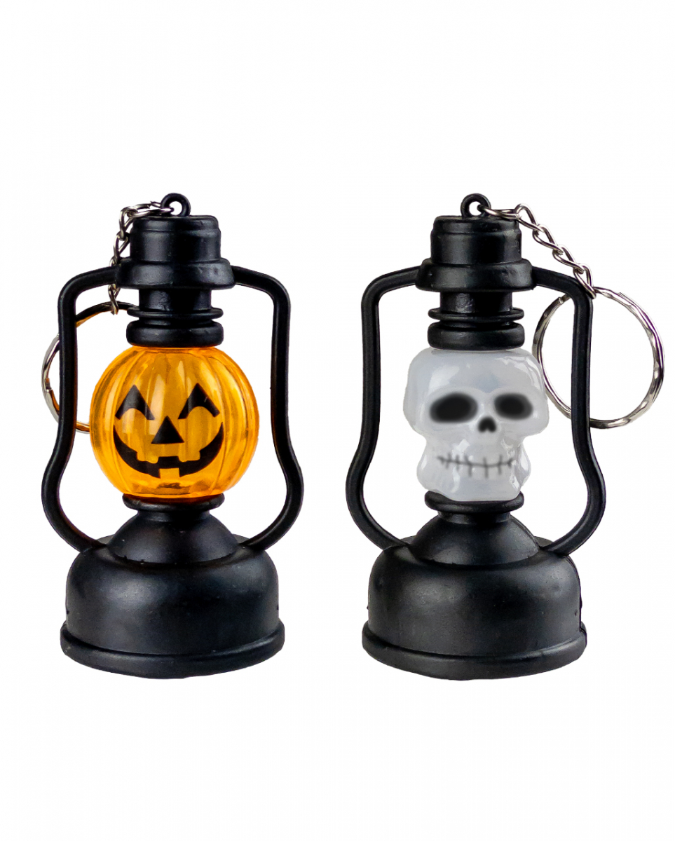 Skull od. Kürbis Mini-Laterne Schlüsselanhänger 1 St.