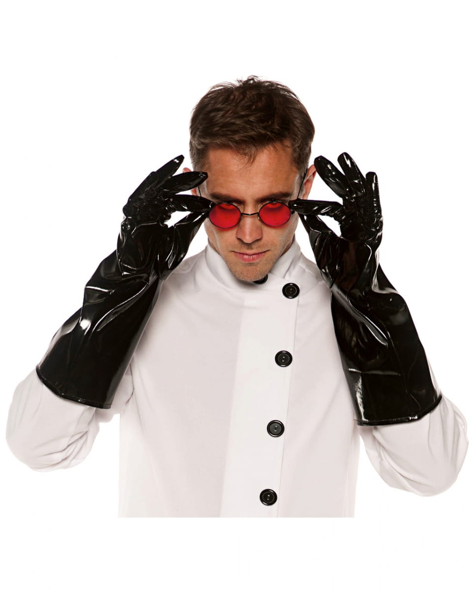 Kostüm Handschuhe aus Vinyl schwarz