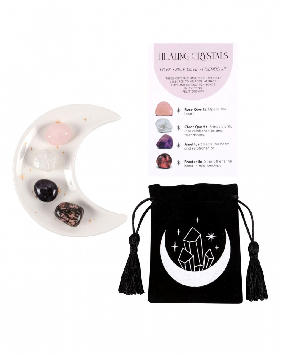Liebeleben & Freunschaft Kristall Set mit Mondschale