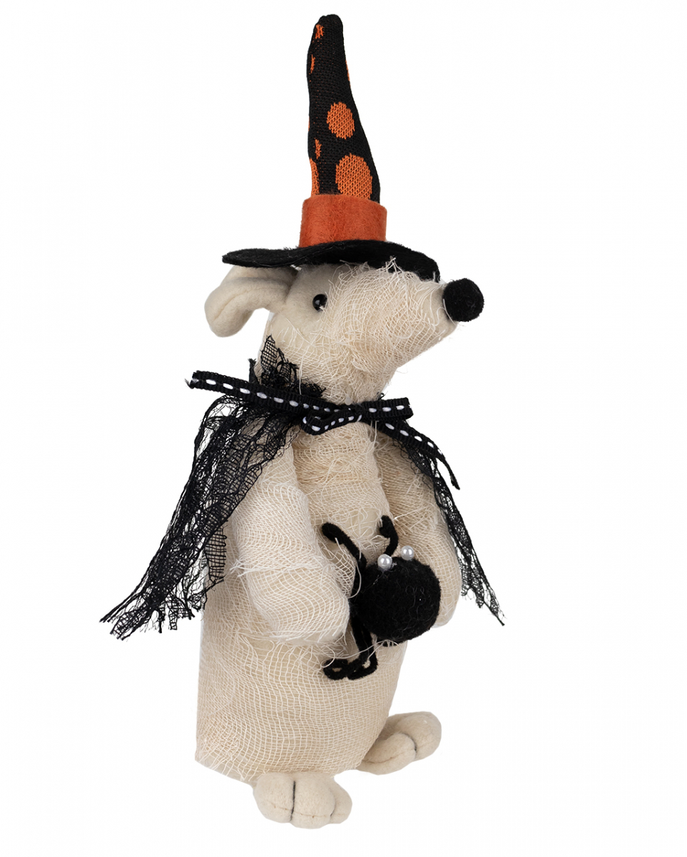 Halloween Plüsch Maus mit Spinne 23cm