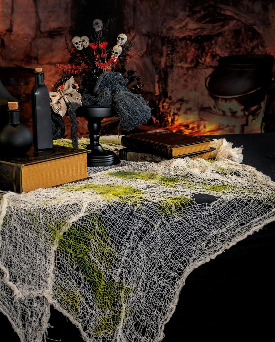 Vermoderter Halloween Fetzenstoff 300x75cm