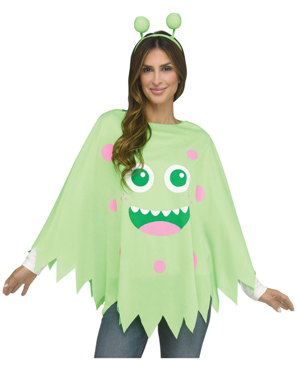 Grüner Monster Kostüm Poncho