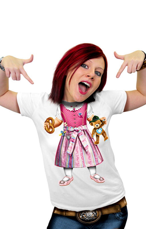 Lustiges Wiesn T-Shirt mit Baby Dirndl