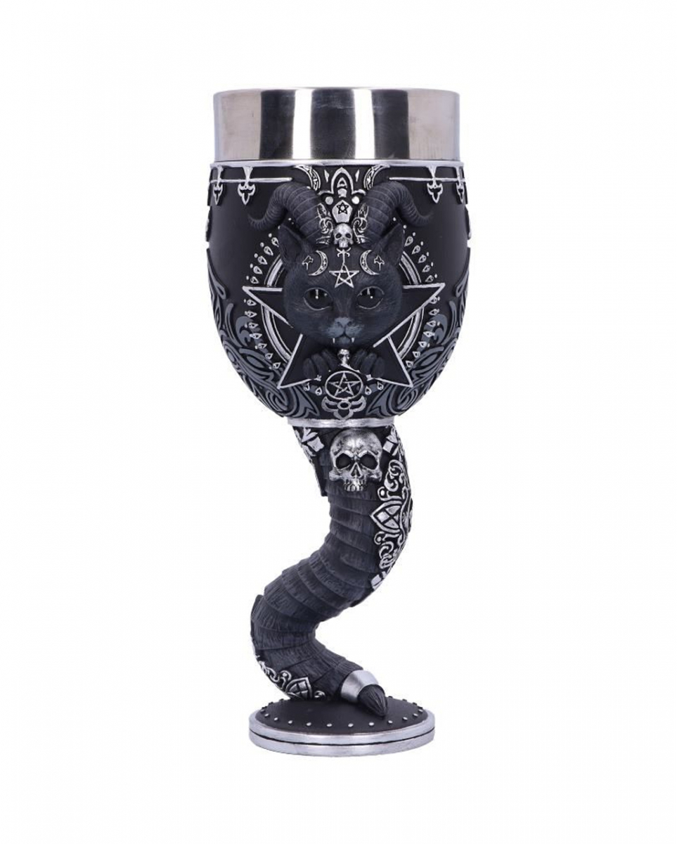 Katze mit Ziegenhörnern Kelch