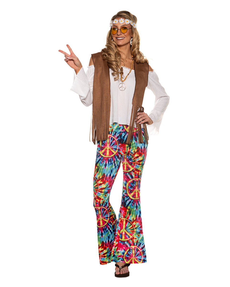 Hippie Peace & Love Kostüm für Damen