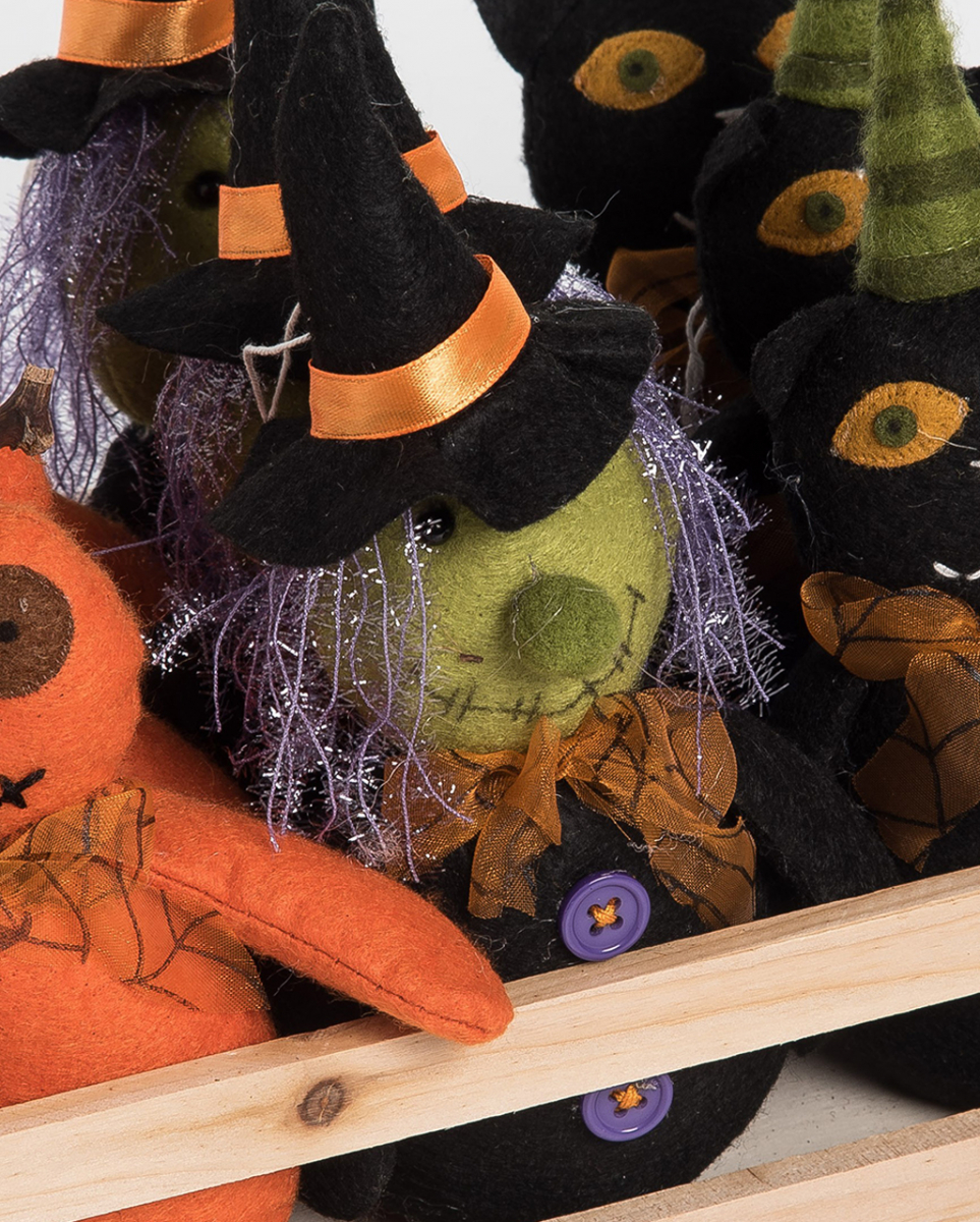 Kleine Plüsch Halloween Hexen Figur