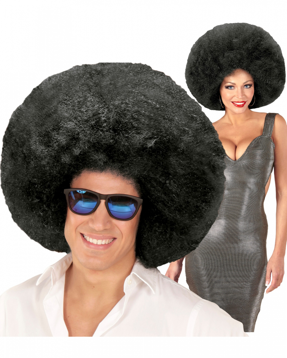XL Afro Perücke Schwarz