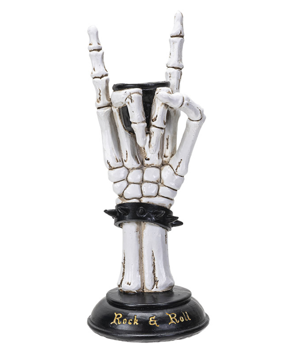 Rock On Skelett Hand Kerzenständer 25cm