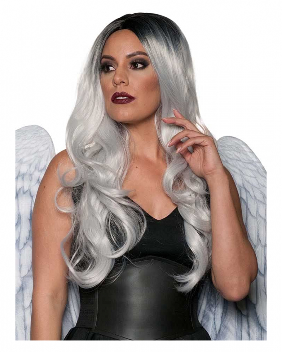 Ombre Perücke Schwarz-silber