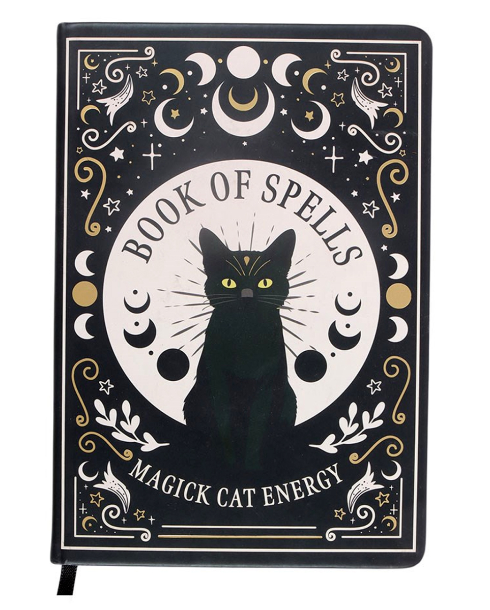 Schwarze Gothic Katze A5 Notiz & Tagebuch mit Stift