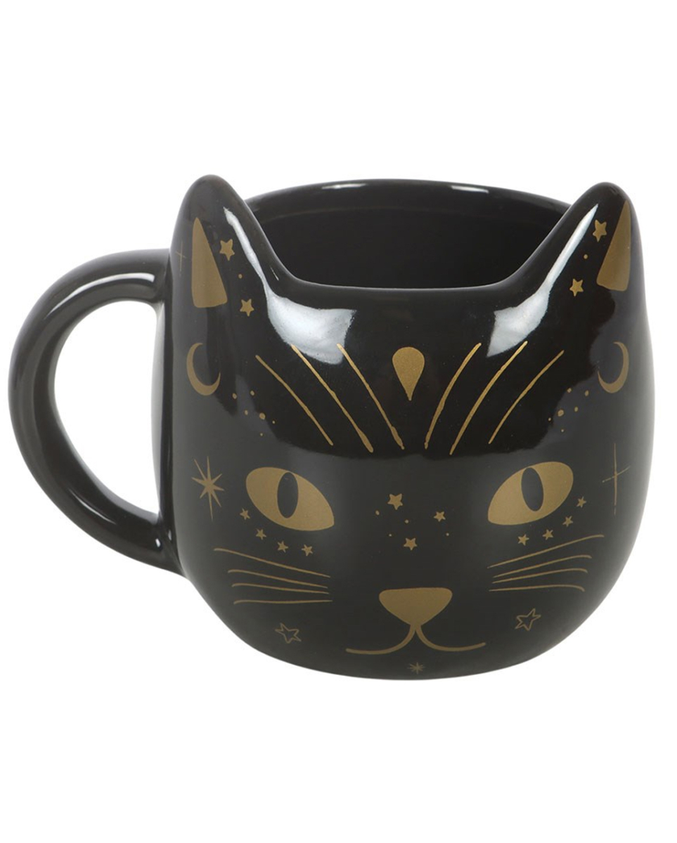 Schwarze Mystic Katzen Lieblingstasse 10cm