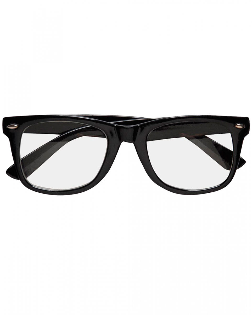 Schwarze Nerd Brille mit Gläsern