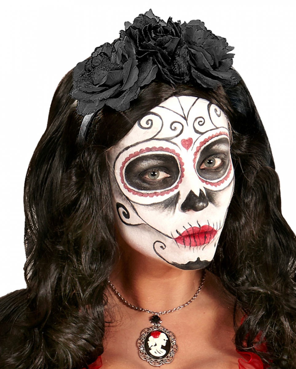 Haarreif mit Schwarzen Glitter Rosen