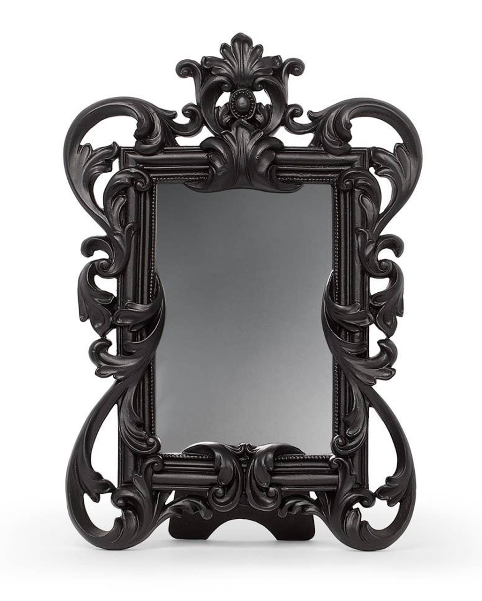 Schwarzer Barock Gothic Spiegel 26,5cm