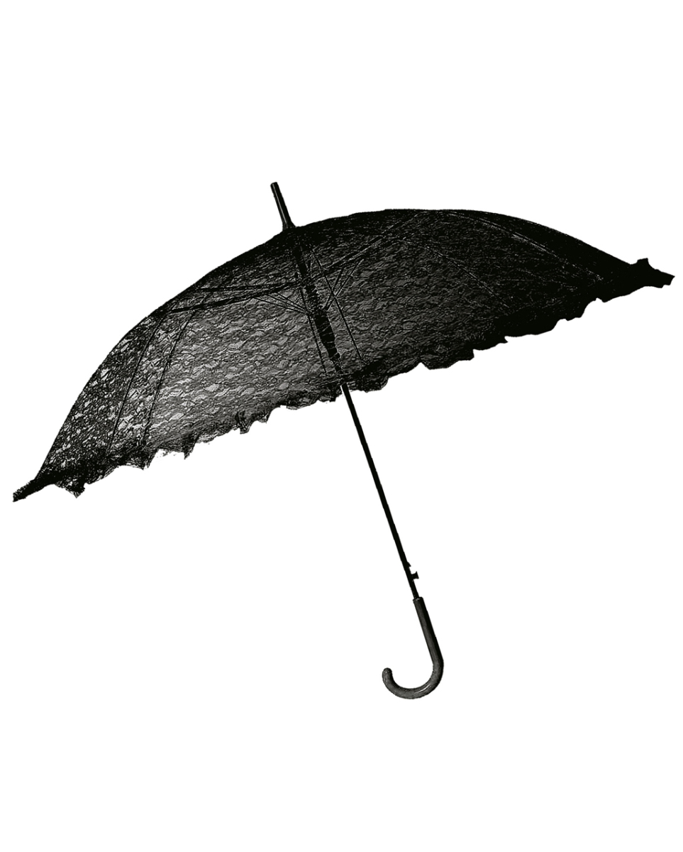 Gothic Sonnenschirm mit Spitze Schwarz