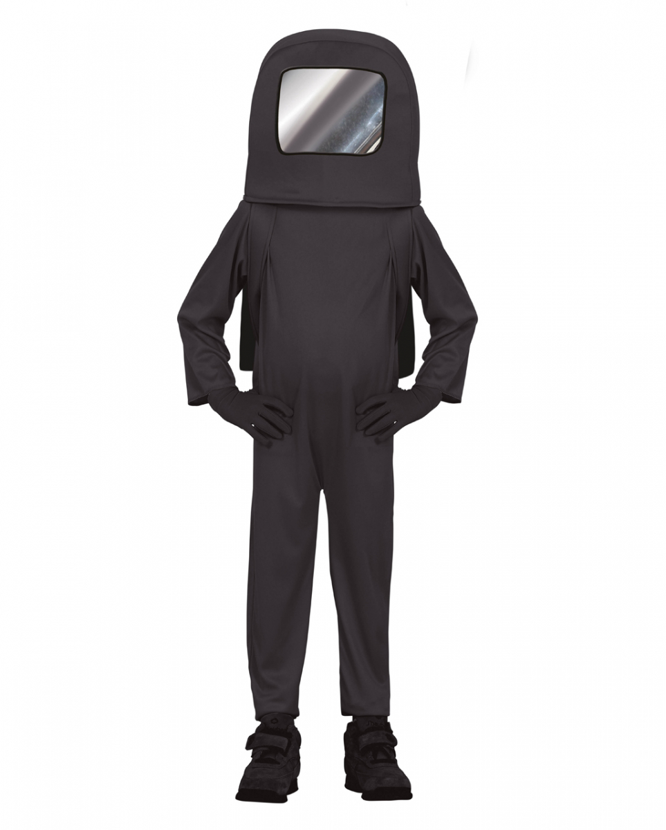 Schwarzes Videospiel Astronaut Kostüm für Kinder