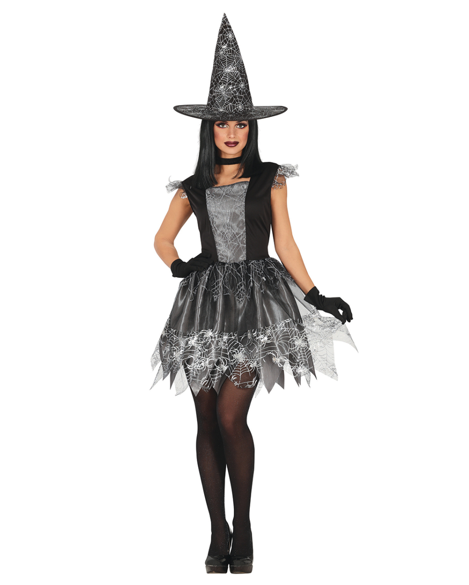 Spinnenhexe Kostüm für Damen Silber