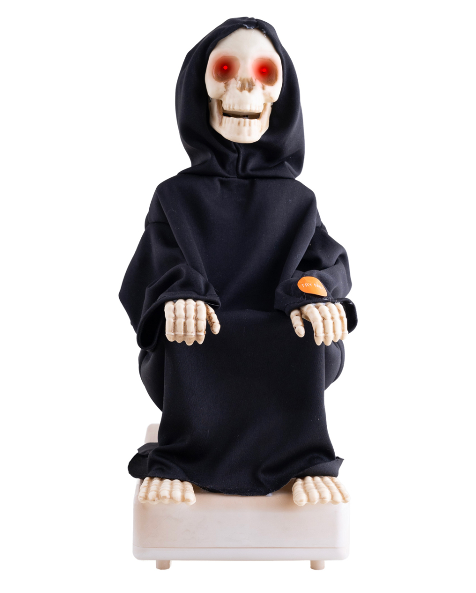 Skelett auf WC mit Licht, Sound & Bewegung 35cm