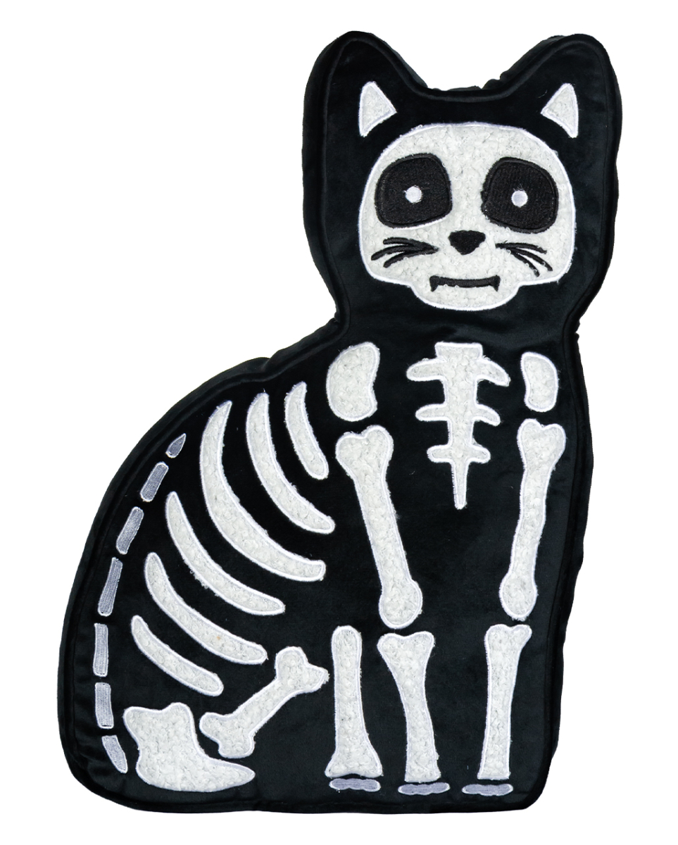 Katzen Skelett Dekokissen 52cm