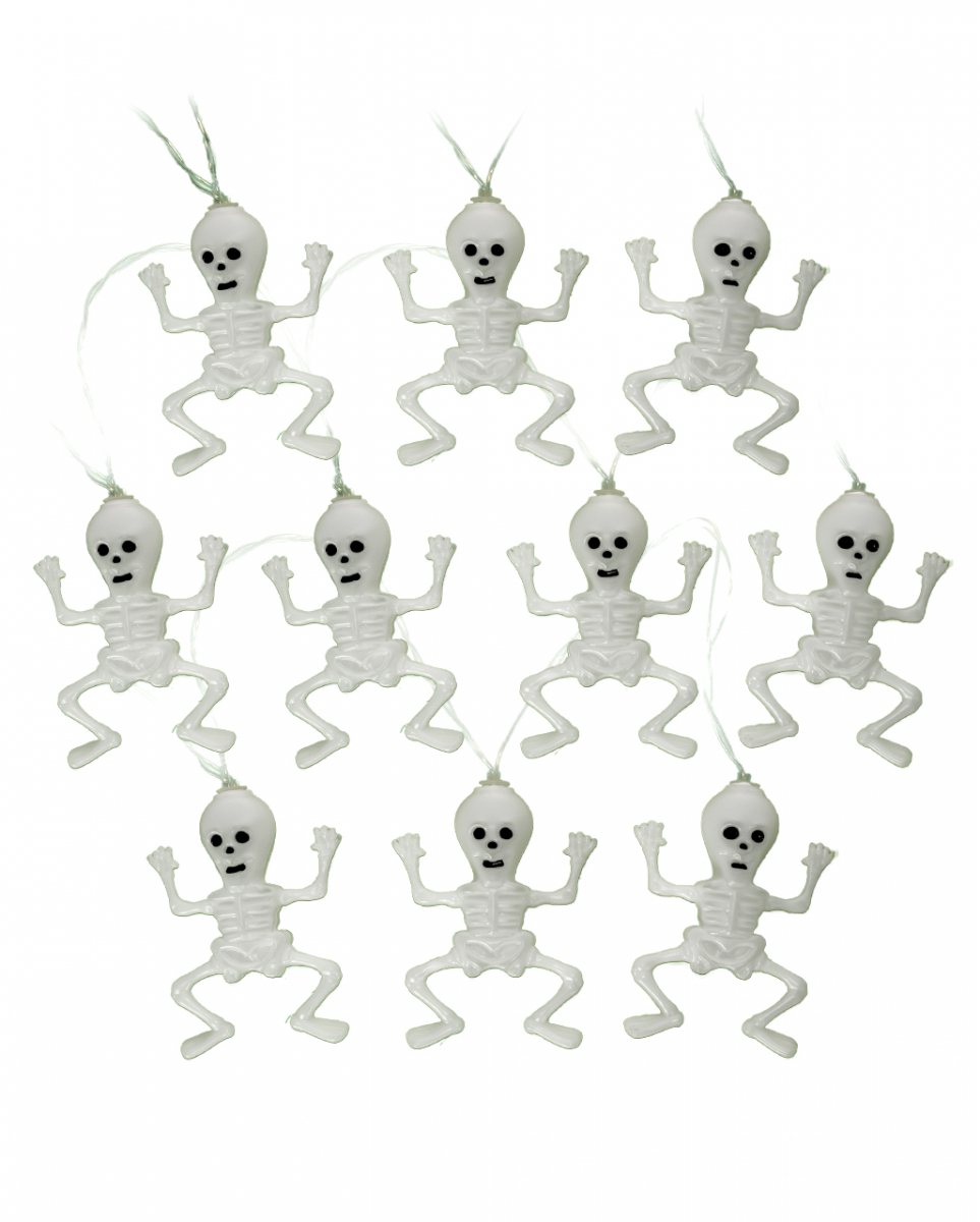 Fröhliche Skelette Lichterkette mit 10 LEDs