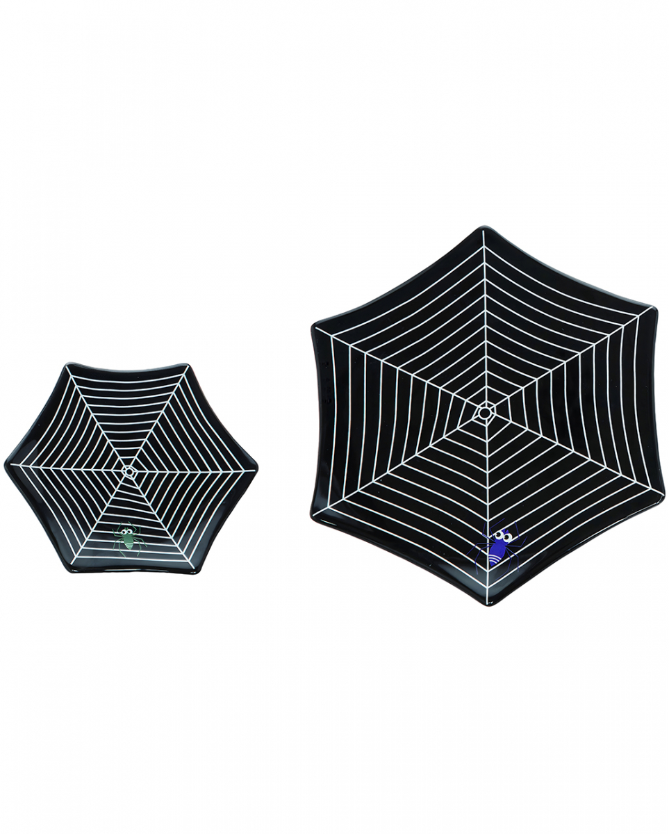 Spinnennetz Deko Teller 2er Set