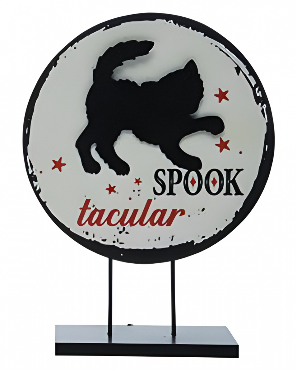 Spooktacular Holz Aufsteller mit Katze 31cm