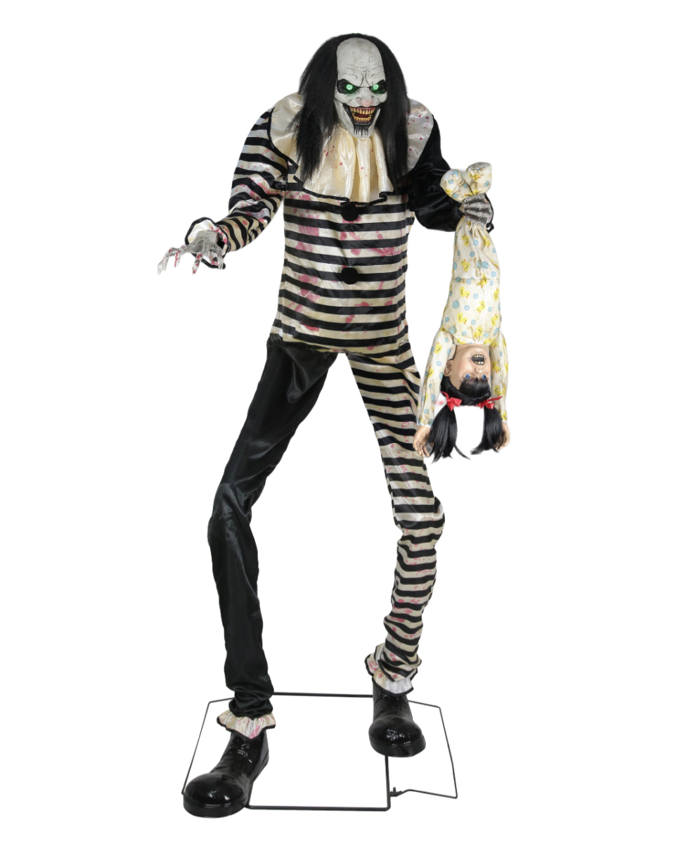 Animatronic großer Horrorclown mit Kind