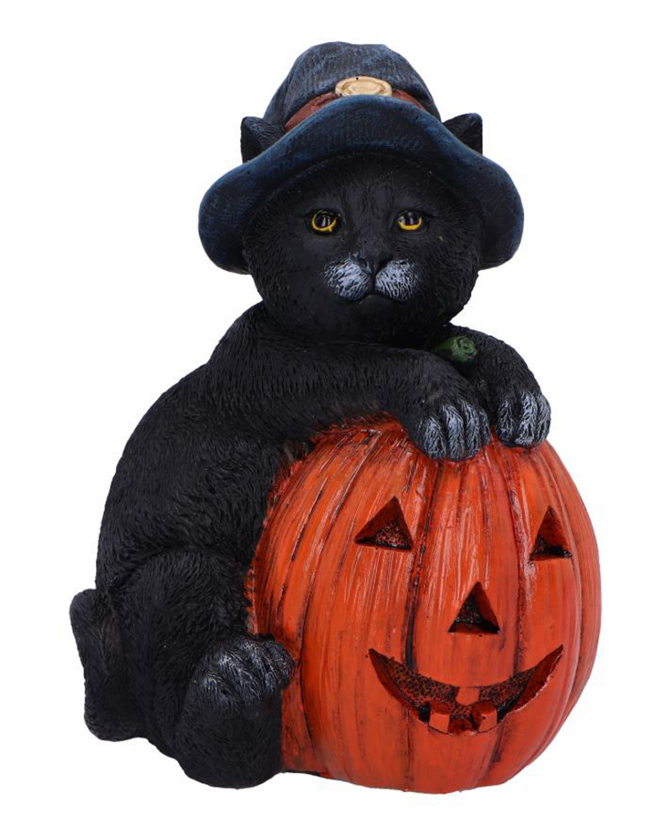 Trick or Treat Katze mit Kürbis Dekofigur 13cm