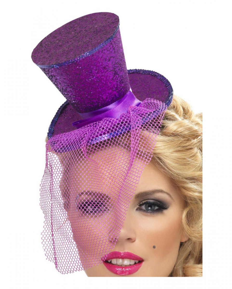 Kleiner Zylinder mit Netz lila