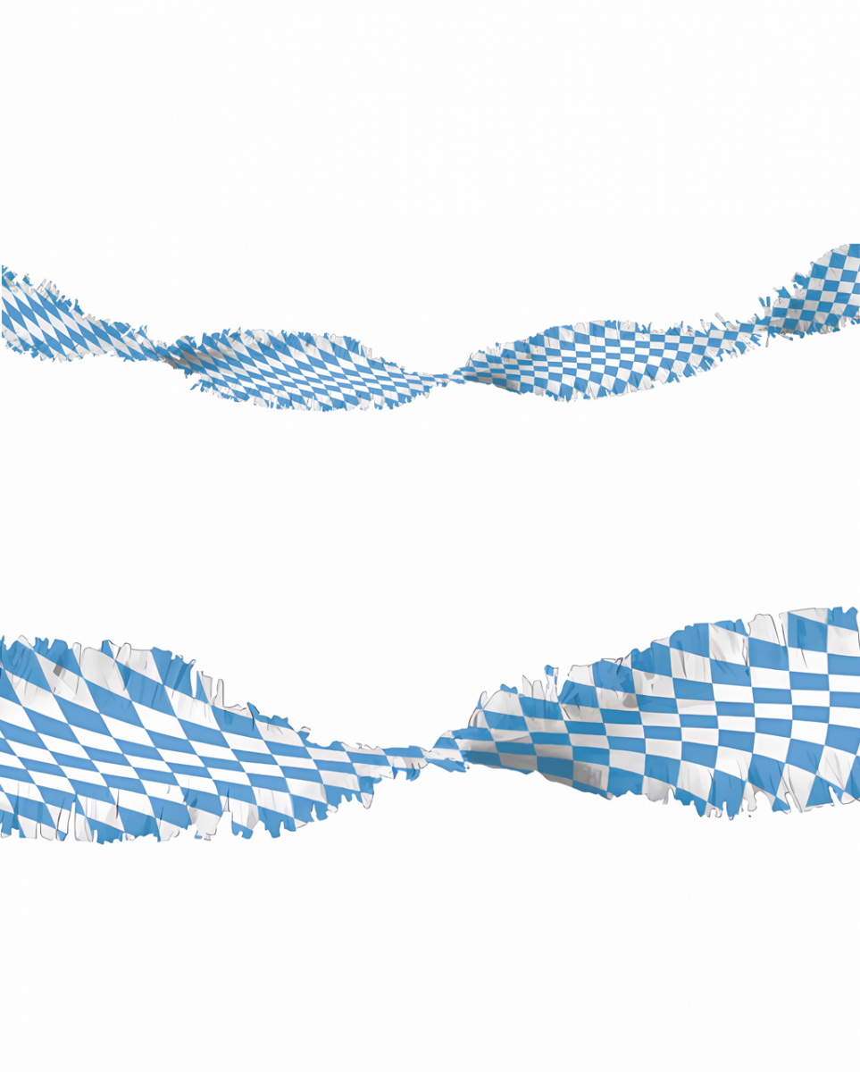 Weiß-Blaue Oktoberfest Girlande mit Rautenmuster 6m