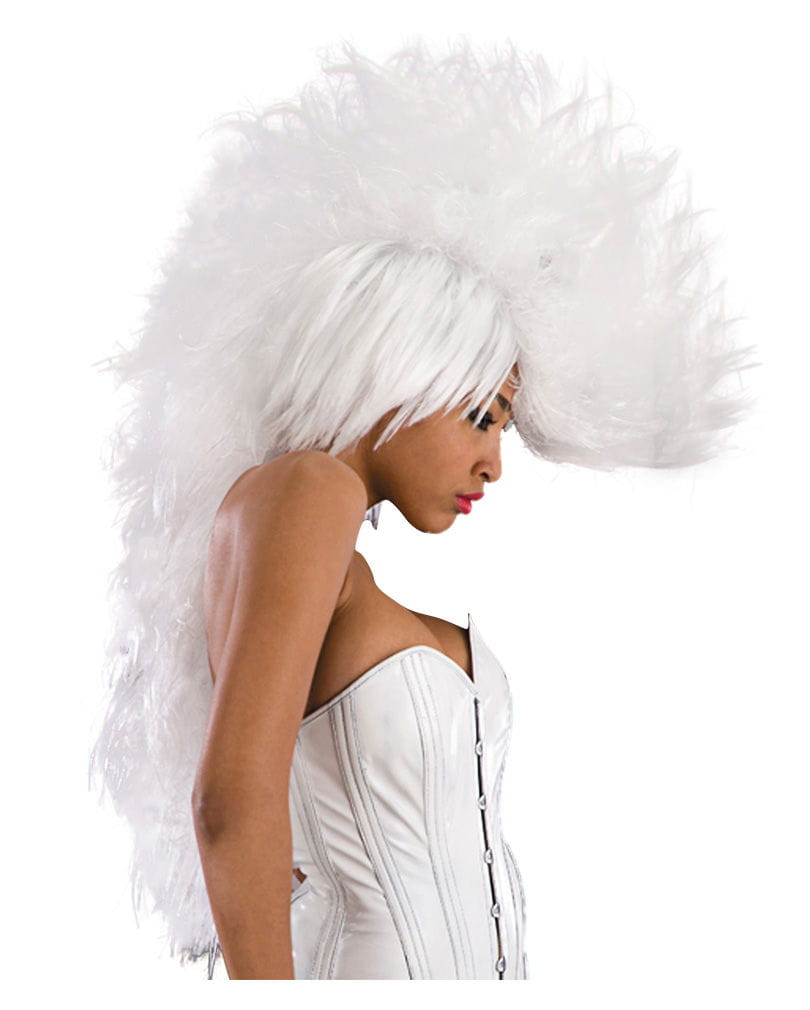 Weiße Punk Perücke lang