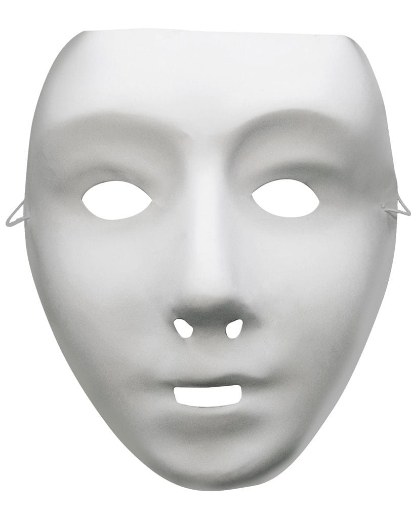 Weiße DIY Gesichtsmaske für Halloween & Fasching