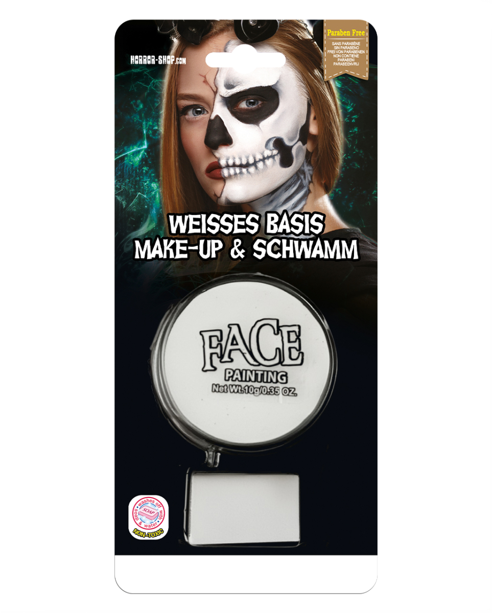 Weiße Make-up Grundierung & Schwamm