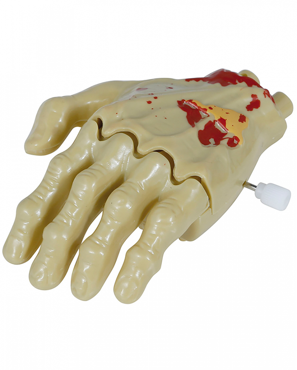 Blutige Zombie Hand zum Aufziehen 9cm