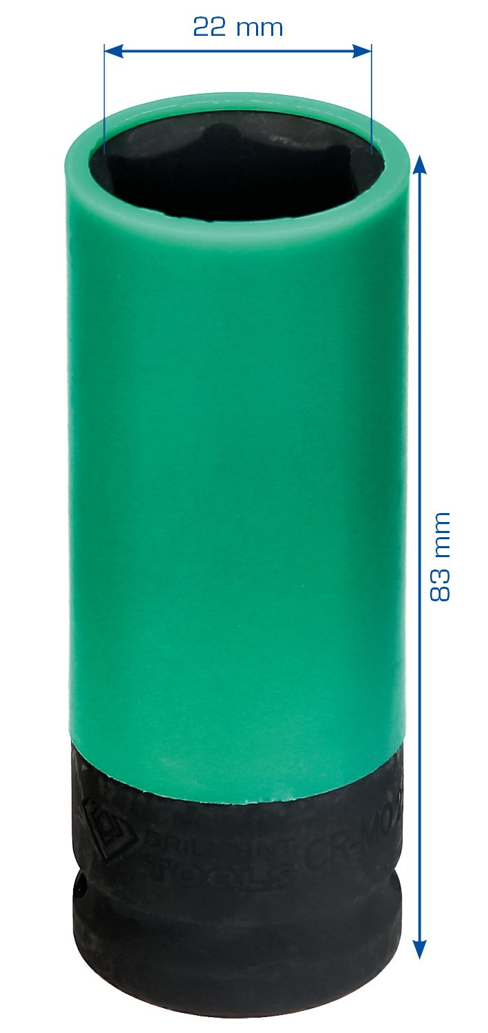 Brilliant Tools 1/2' Alu-Felgen-Kraft-Stecknuss, 22 mm Felgen-Demontagewerkzeug BT691009