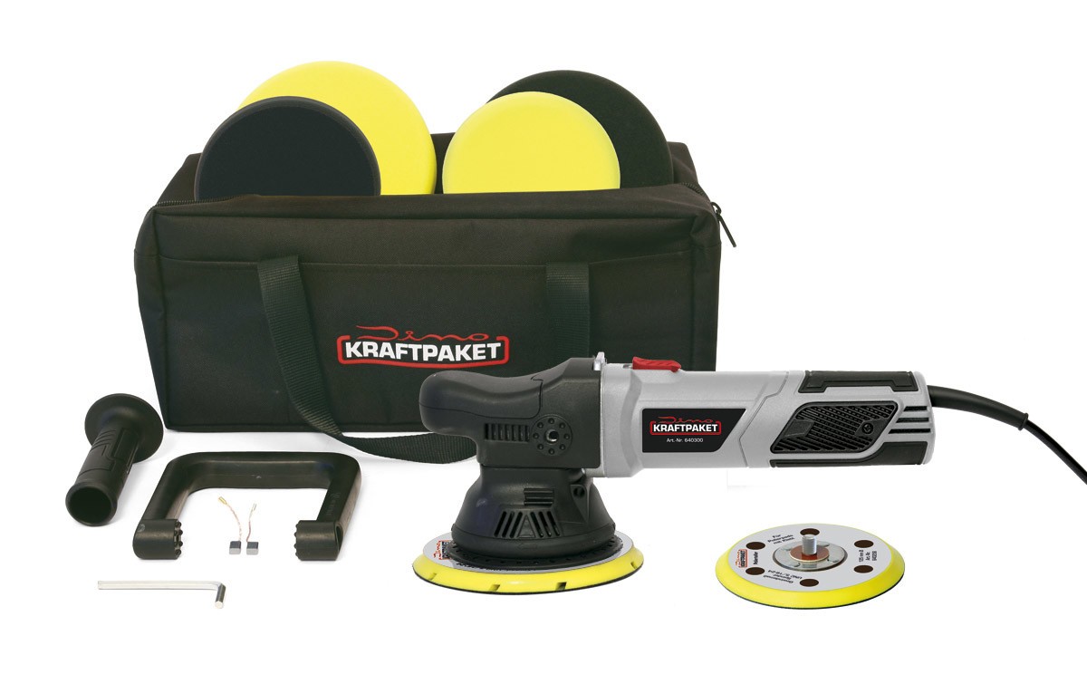 Dino KRAFTPAKET Exzenter Poliermaschine - XXL-Set Polieranlage 640302