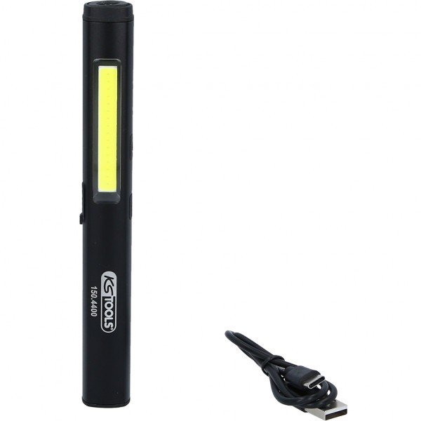 KS TOOLS LED COB Stripe Inspektionslampe 350 Lumen mit UV-Spot und Laserpointer Handleuchte  150.4400