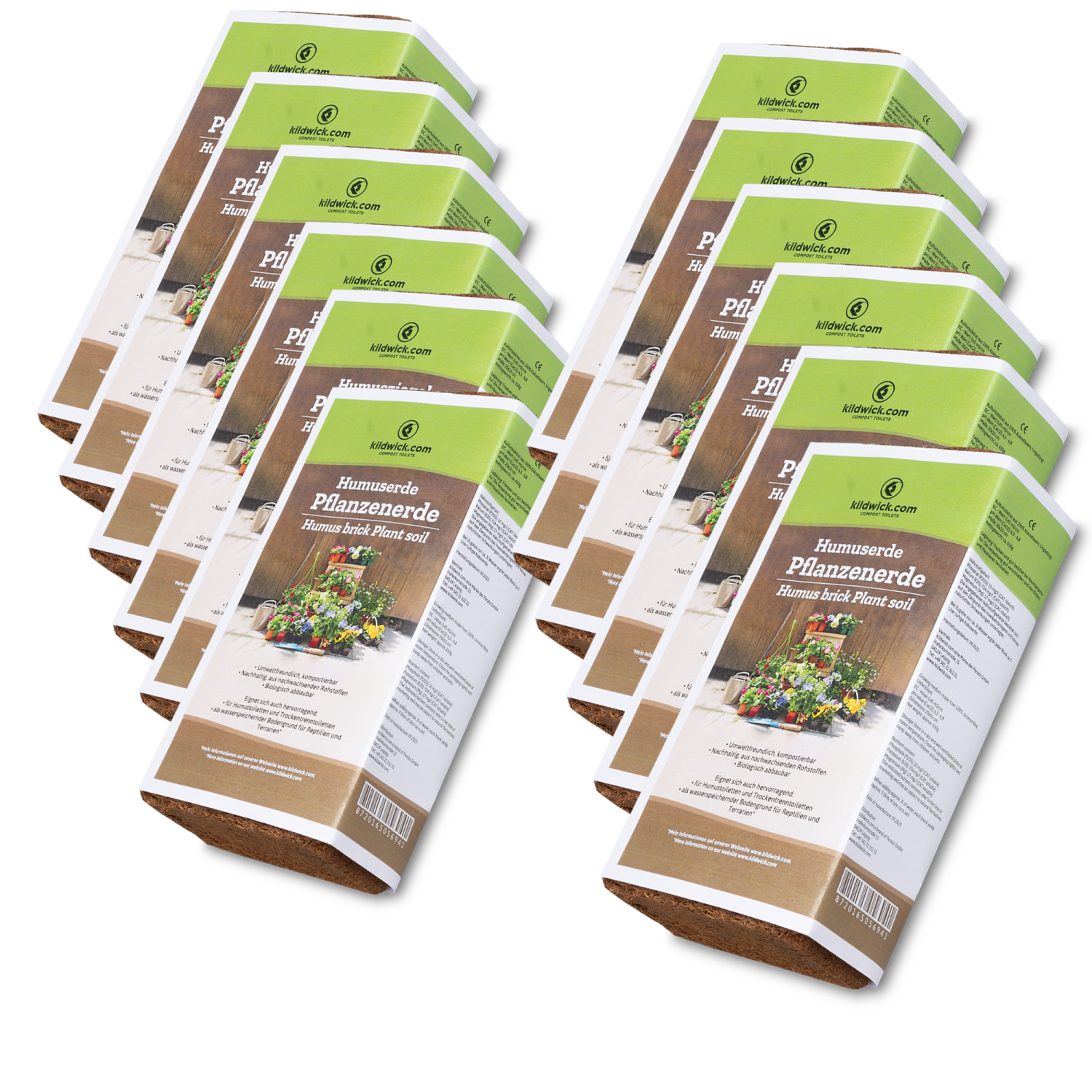 Kildwick Humuserde/Kokosziegel 12 x 650 g (2,95 € pro 1 kg)